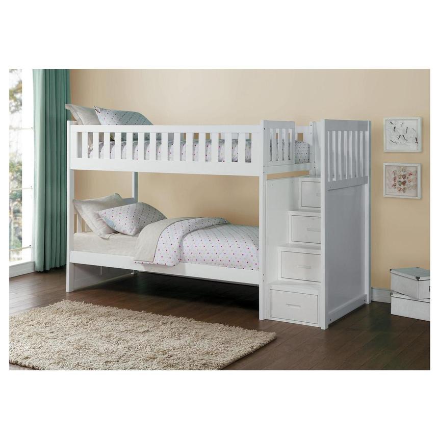 Balto White Twin Bunk Bed w/Storage  alternate image, 2 of 7 images.