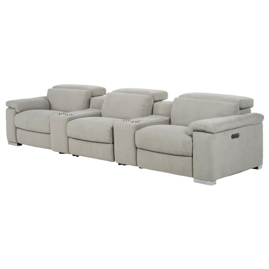 Karly Light Gray Home Theater Seating with 5PCS/3PWR alternate image, 3 of 8 images.