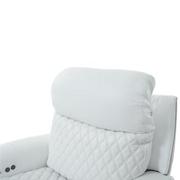 Softee White Leather Power Recliner  alternate image, 6 of 13 images.