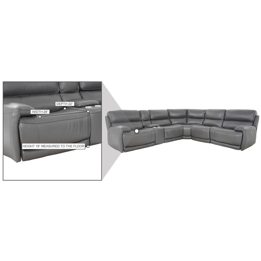 Cody Gray Leather Power Reclining Sectional with 6PCS/2PWR  alternate image, 10 of 10 images.
