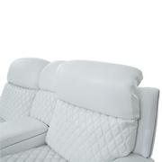 Softee White Power Reclining Leather Sofa w/Console  alternate image, 7 of 22 images.