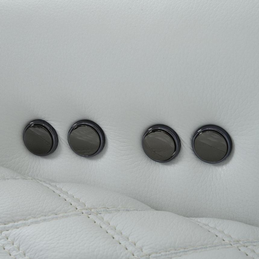 Softee White Power Reclining Leather Sofa w/Console  alternate image, 18 of 22 images.