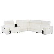 Charlie White Leather Power Reclining Sectional with 6PCS/2PWR  alternate image, 3 of 13 images.