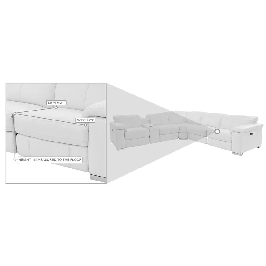 Charlie White Leather Power Reclining Sectional with 6PCS/2PWR  alternate image, 9 of 10 images.