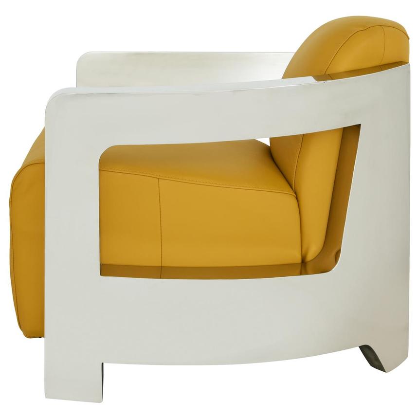 Aviator II Yellow Leather Accent Chair  alternate image, 3 of 9 images.