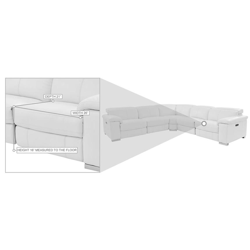 Charlie White Leather Power Reclining Sectional with 5PCS/2PWR  alternate image, 10 of 11 images.