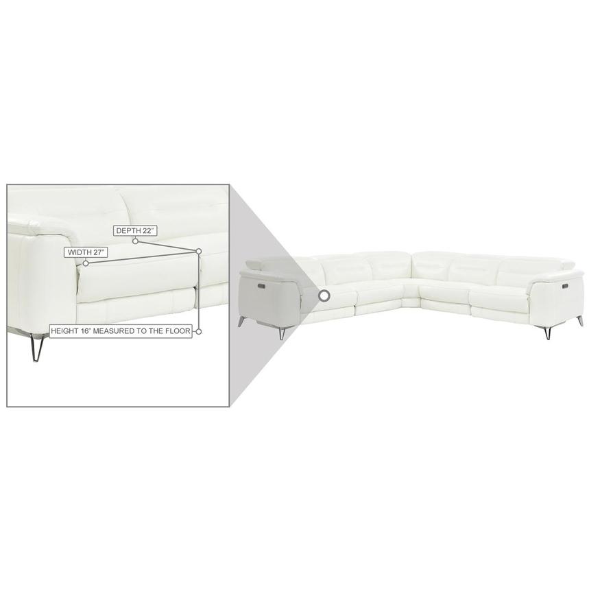 Anabel White Leather Power Reclining Sectional with 5PCS/2PWR  alternate image, 9 of 9 images.