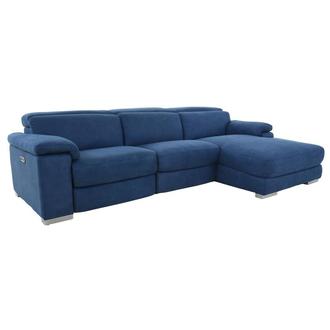 Karly Blue Corner Sofa w/Right Chaise