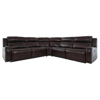 Jake Brown Leather Power Reclining Sectional with 5PCS/3PWR