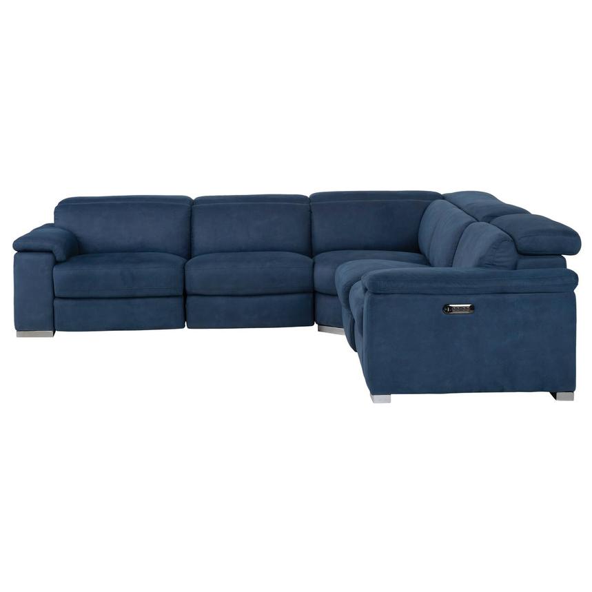 Karly Blue Power Reclining Sectional with 5PCS/2PWR alternate image, 3 of 7 images.