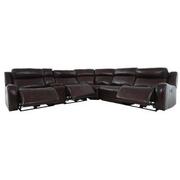 Jake Brown Leather Power Reclining Sectional with 6PCS/3PWR  alternate image, 4 of 15 images.