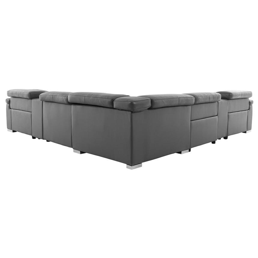 Charlie Gray Leather Power Reclining Sectional with 7PCS/3PWR  alternate image, 4 of 13 images.