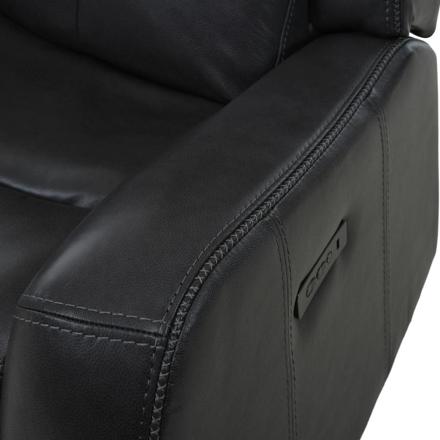 Jake Gray Leather Power Reclining Sofa w/Console  alternate image, 10 of 17 images.