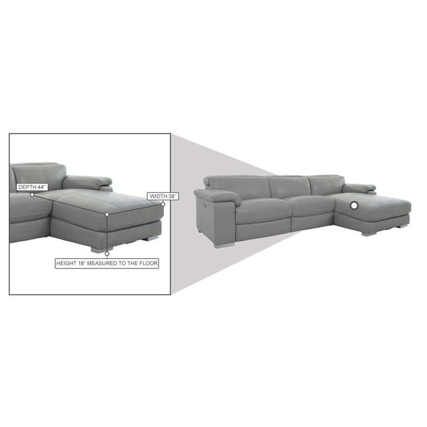 Charlie Light Gray Corner Sofa w/Right Chaise  alternate image, 14 of 14 images.