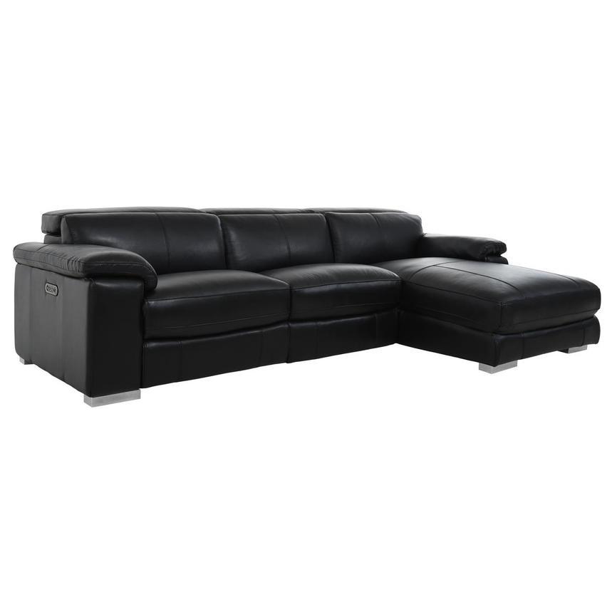 Charlie Black Corner Sofa w/Right Chaise  alternate image, 7 of 13 images.