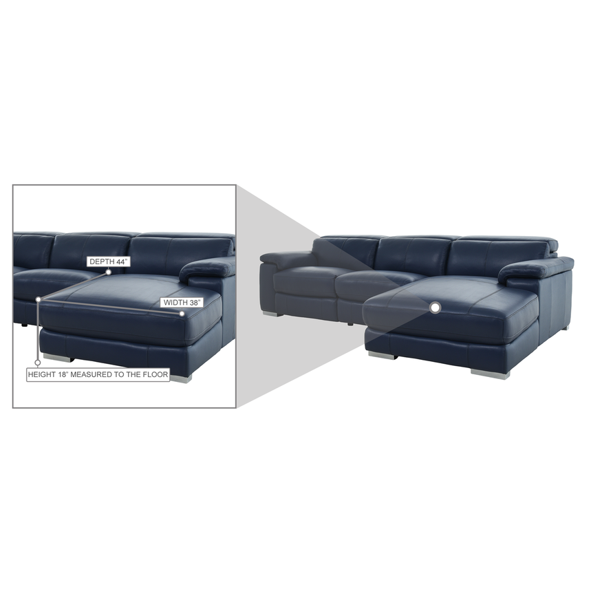 Charlie Blue Corner Sofa w/Right Chaise alternate image, 15 of 15 images.