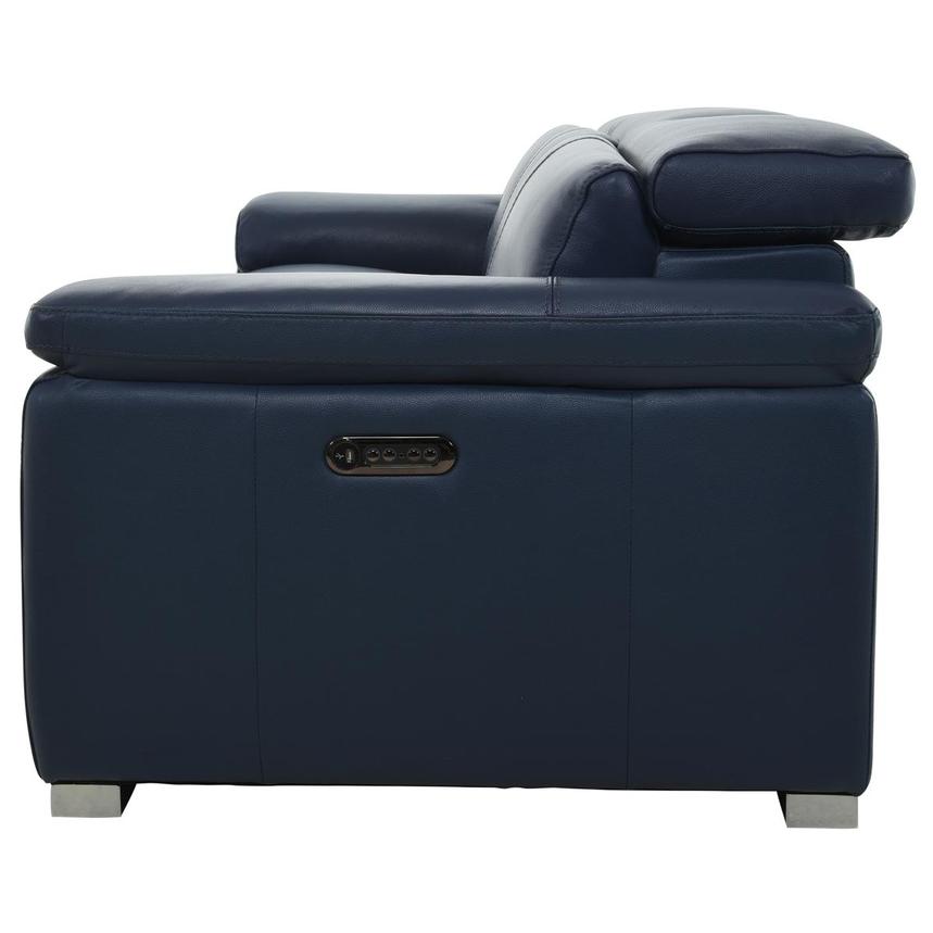 Charlie Blue Leather Power Reclining Loveseat alternate image, 5 of 11 images.