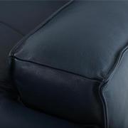 Kira Blue Leather Corner Sofa w/Right Chaise  alternate image, 7 of 9 images.