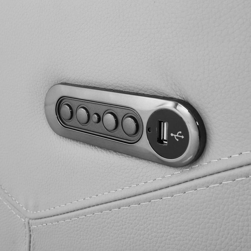 Anchi Silver Leather Power Reclining Sofa alternate image, 10 of 12 images.