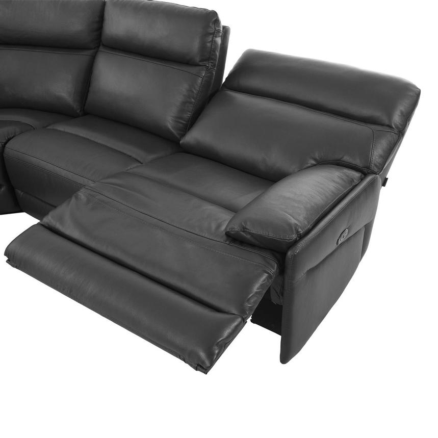 Benz Dark Gray Leather Power Reclining Sectional with 6PCS/3PWR  alternate image, 5 of 12 images.
