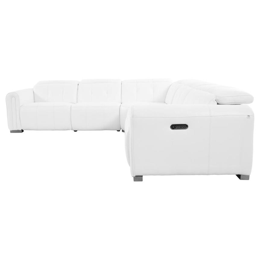 Dolomite White Leather Power Reclining Sectional with 5PCS/3PWR  alternate image, 3 of 9 images.