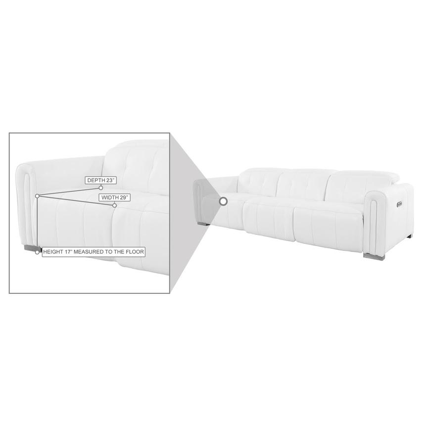 Dolomite White 2PWR Oversized Leather Sofa  alternate image, 12 of 12 images.