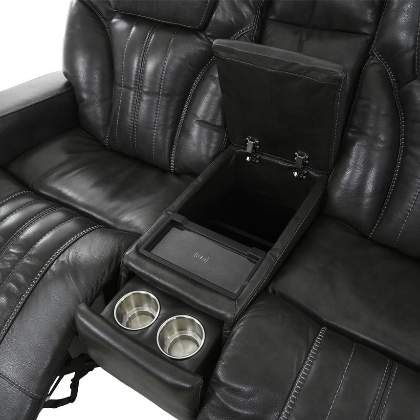 Bruce Power Reclining Leather Sofa w/Console  alternate image, 7 of 12 images.