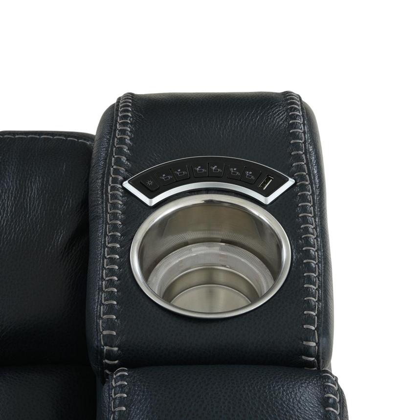 Santiago Blue Leather Power Recliner alternate image, 8 of 12 images.