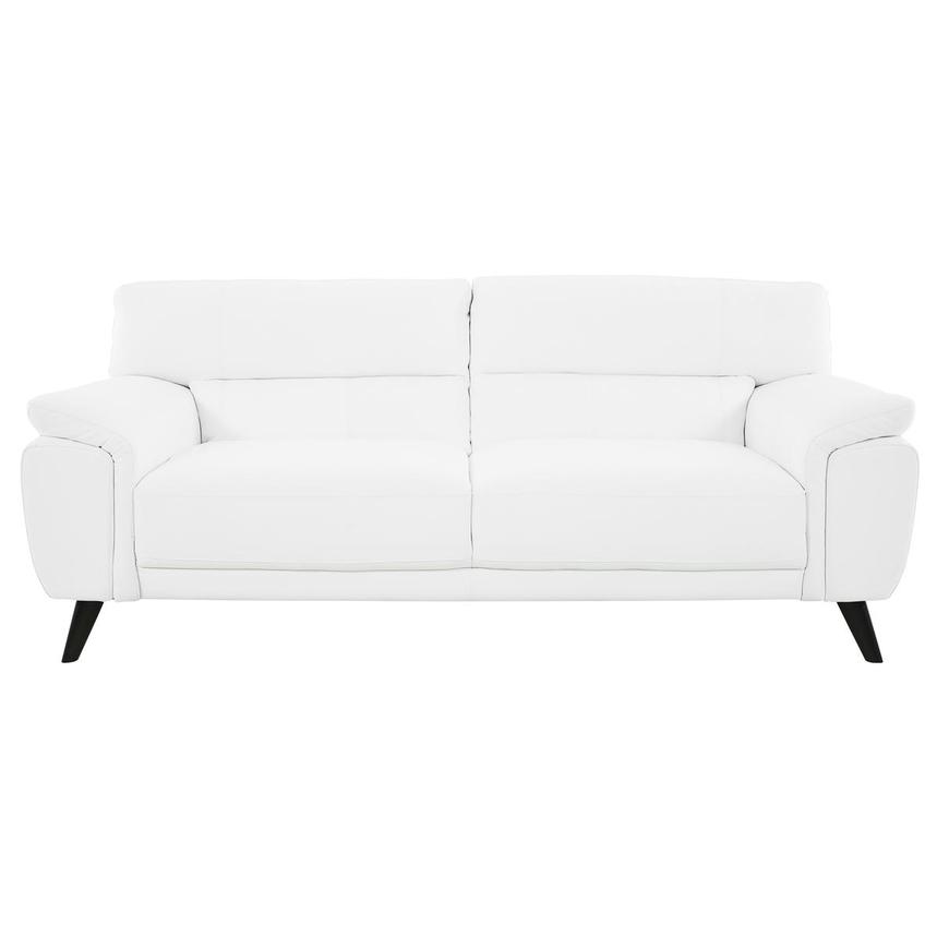 Franco White Leather Sofa  main image, 1 of 9 images.