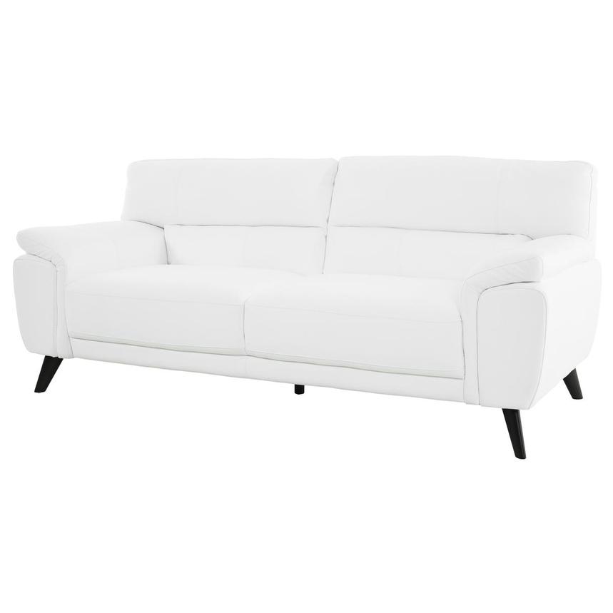 Franco White Leather Sofa  alternate image, 2 of 9 images.