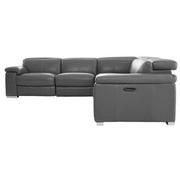 Charlie Gray Leather Power Reclining Sectional with 5PCS/2PWR  alternate image, 4 of 13 images.