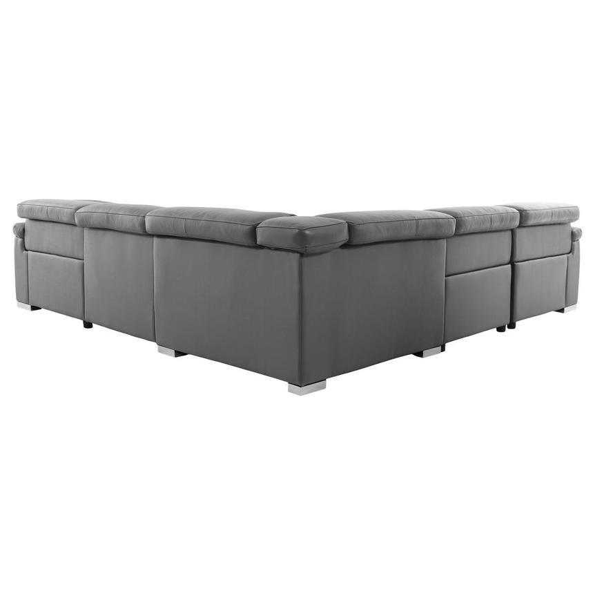 Charlie Gray Leather Power Reclining Sectional with 5PCS/2PWR  alternate image, 5 of 13 images.