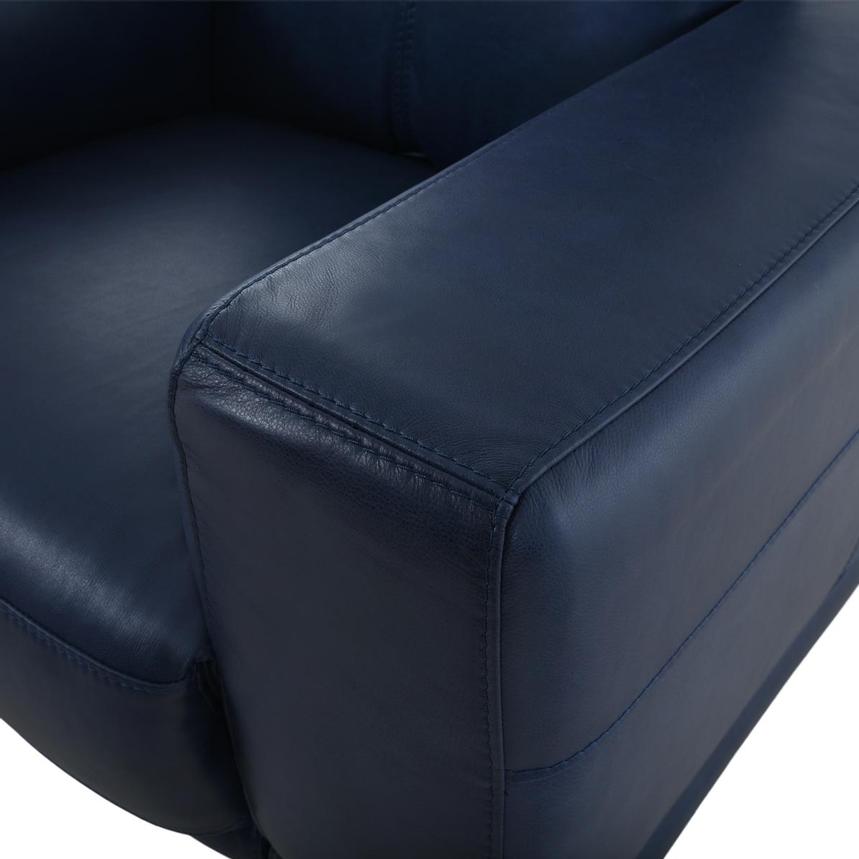 Sid Blue Leather Power Recliner  alternate image, 10 of 13 images.