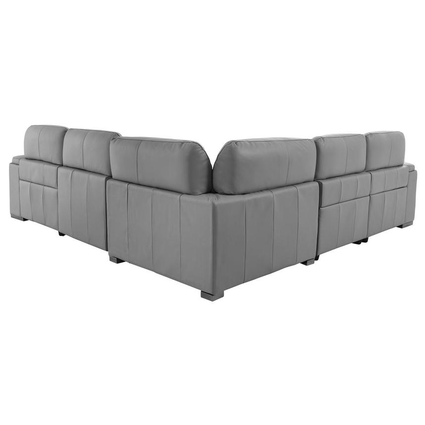 Charlette Silver Leather Power Reclining Sectional  alternate image, 4 of 11 images.