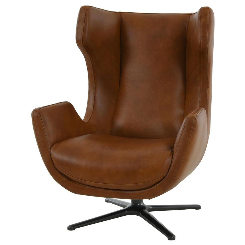Domenico Brown Leather Accent Chair  main image, 1 of 12 images.