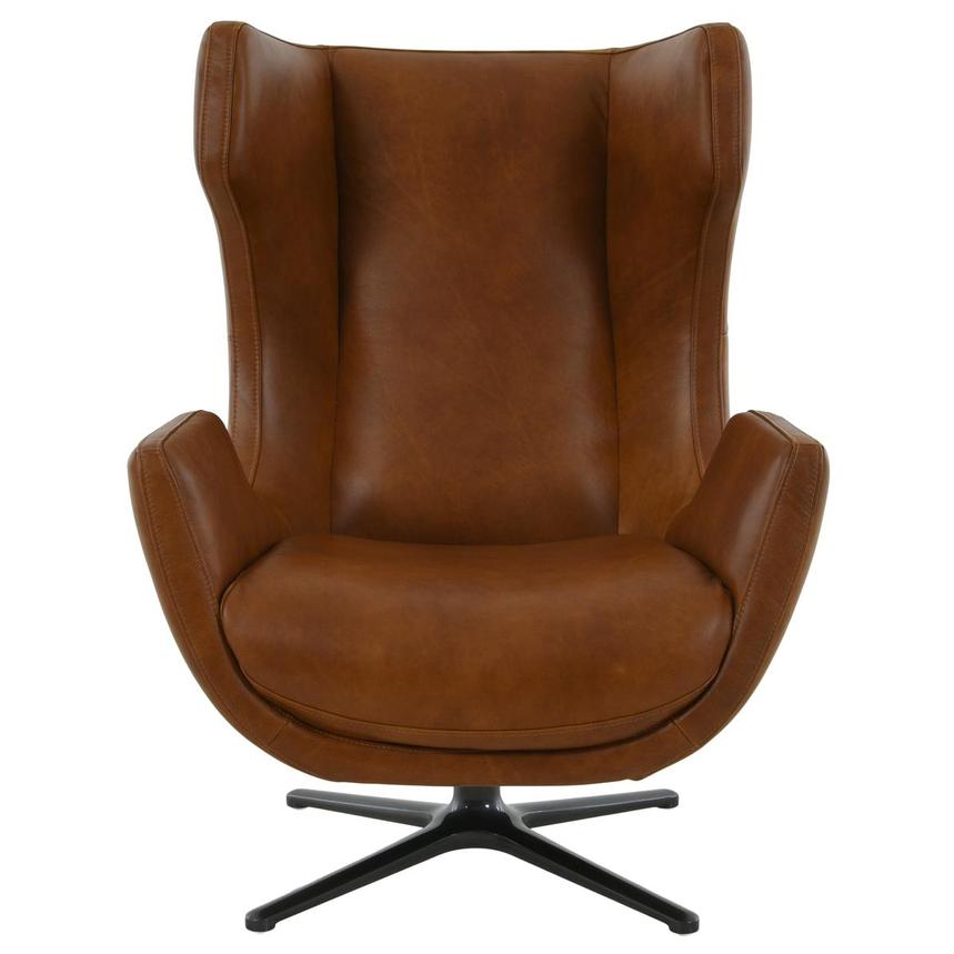 Domenico Brown Leather Accent Chair alternate image, 5 of 12 images.