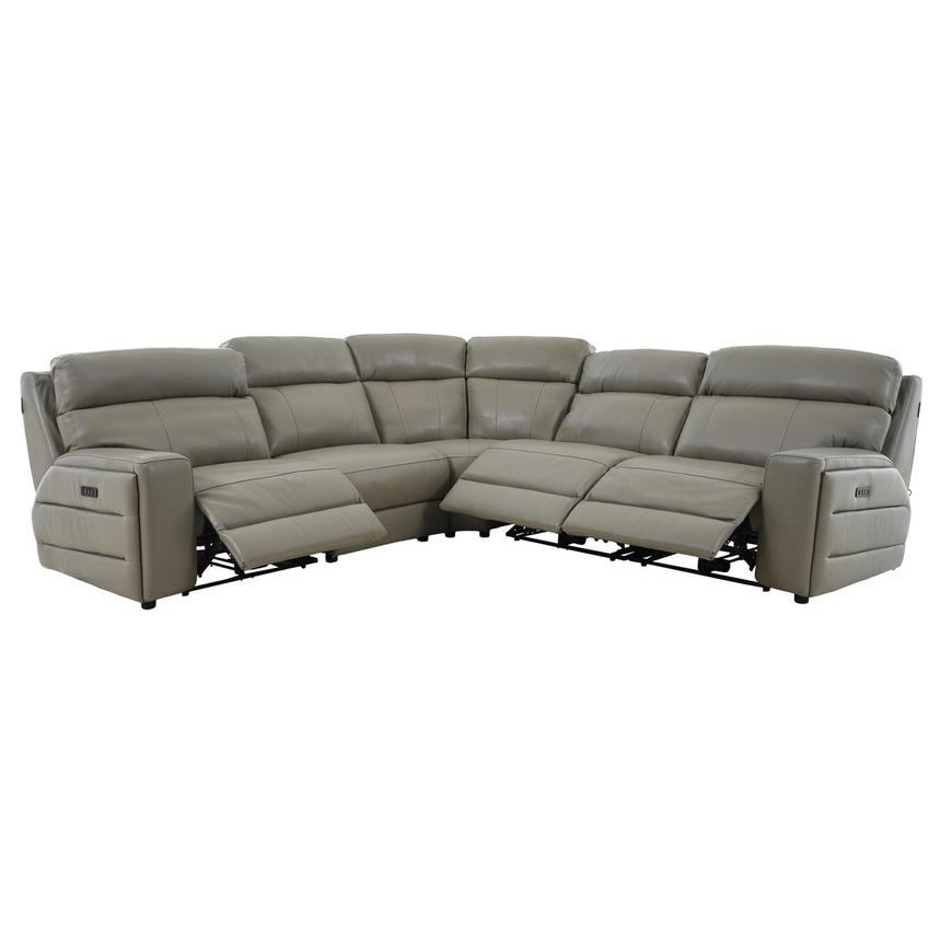 Vincenzo Leather Power Reclining Sectional with 5PCS/3PWR  alternate image, 2 of 12 images.