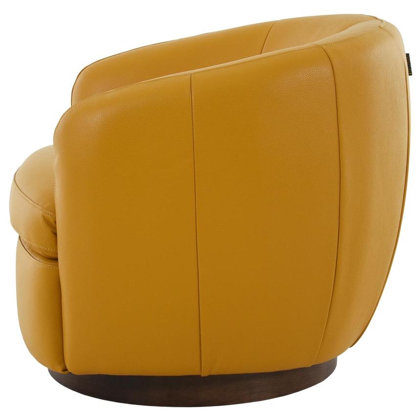 Leyla Yellow Leather Accent Chair  alternate image, 2 of 9 images.