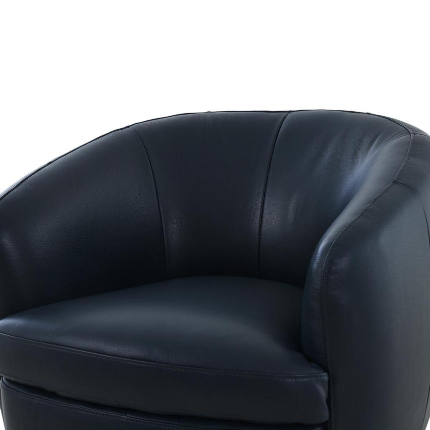 Leyla Blue Leather Accent Chair alternate image, 5 of 9 images.