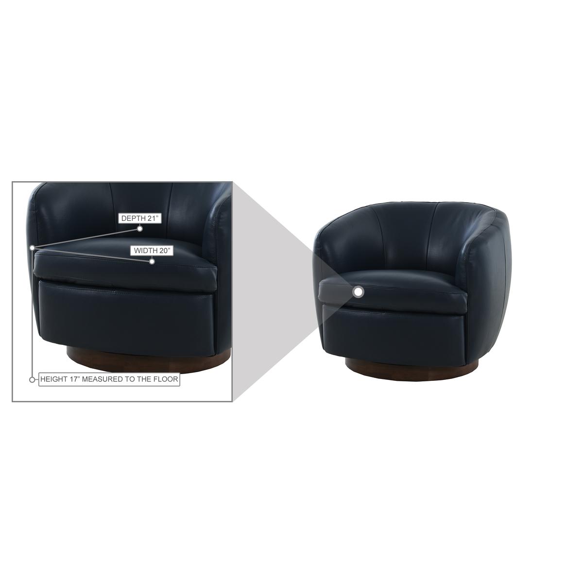 Leyla Blue Leather Accent Chair | El Dorado Furniture