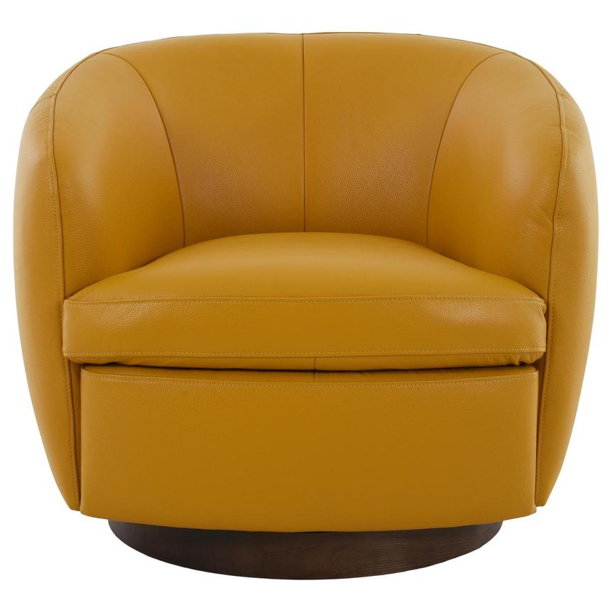 Leyla Yellow Leather Accent Chair El Dorado Furniture