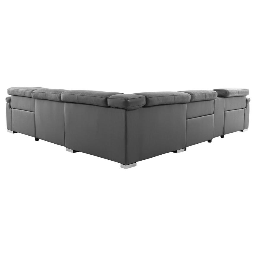 Charlie Gray Leather Power Reclining Sectional with 6PCS/2PWR  alternate image, 5 of 14 images.