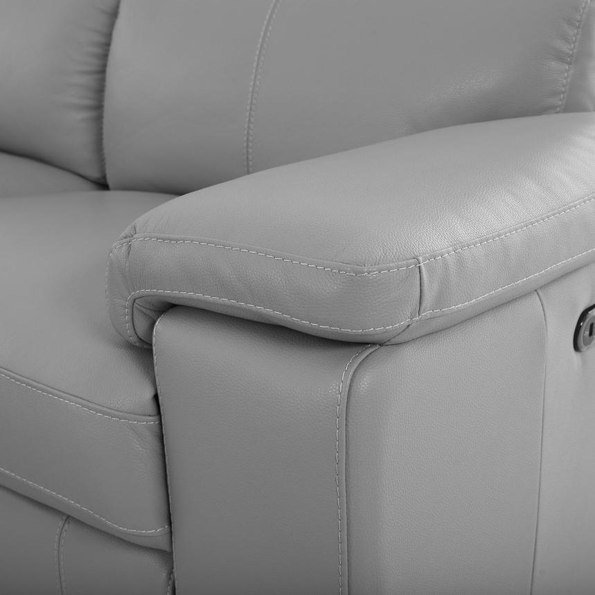 Charlie Light Gray Leather Power Reclining Sectional with 7PCS/3PWR alternate image, 12 of 15 images.