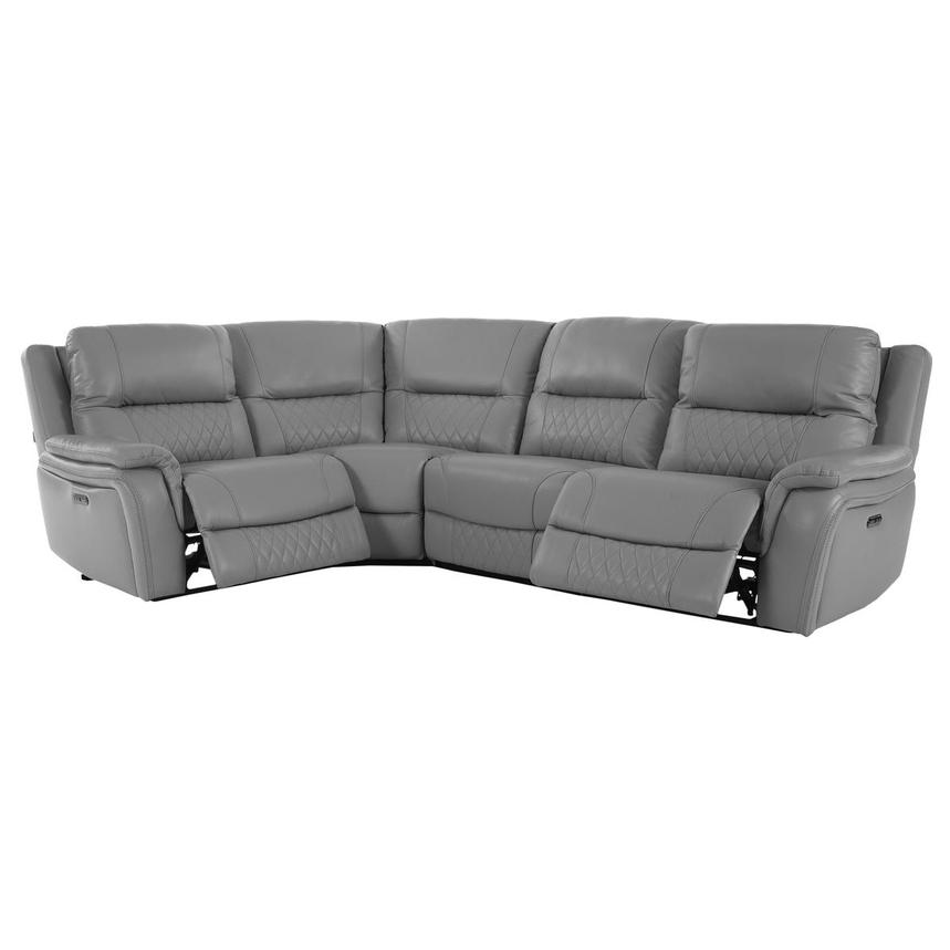Ivone Leather Power Reclining Sectional with 4PCS/2PWR alternate image, 2 of 13 images.