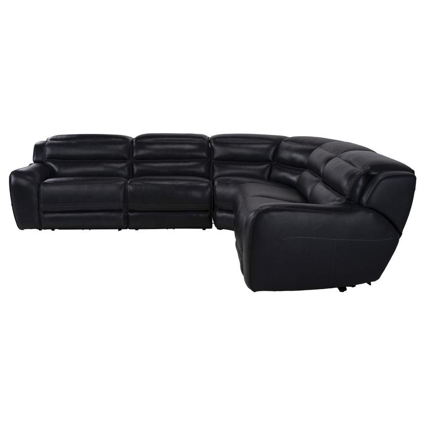 Cosmo II Blueberry Leather Power Reclining Sectional with 5PCS/2PWR  alternate image, 4 of 10 images.
