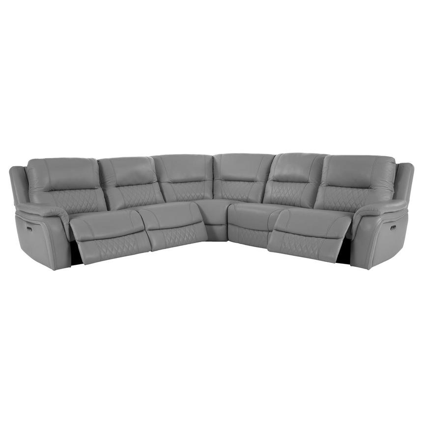 Ivone Leather Power Reclining Sectional with 5PCS/3PWR  alternate image, 2 of 12 images.