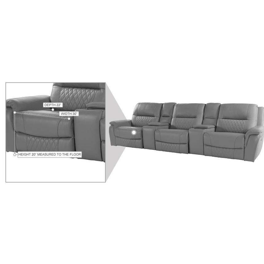 Ivone Home Theater Leather Seating with 5PCS/2PWR alternate image, 17 of 17 images.