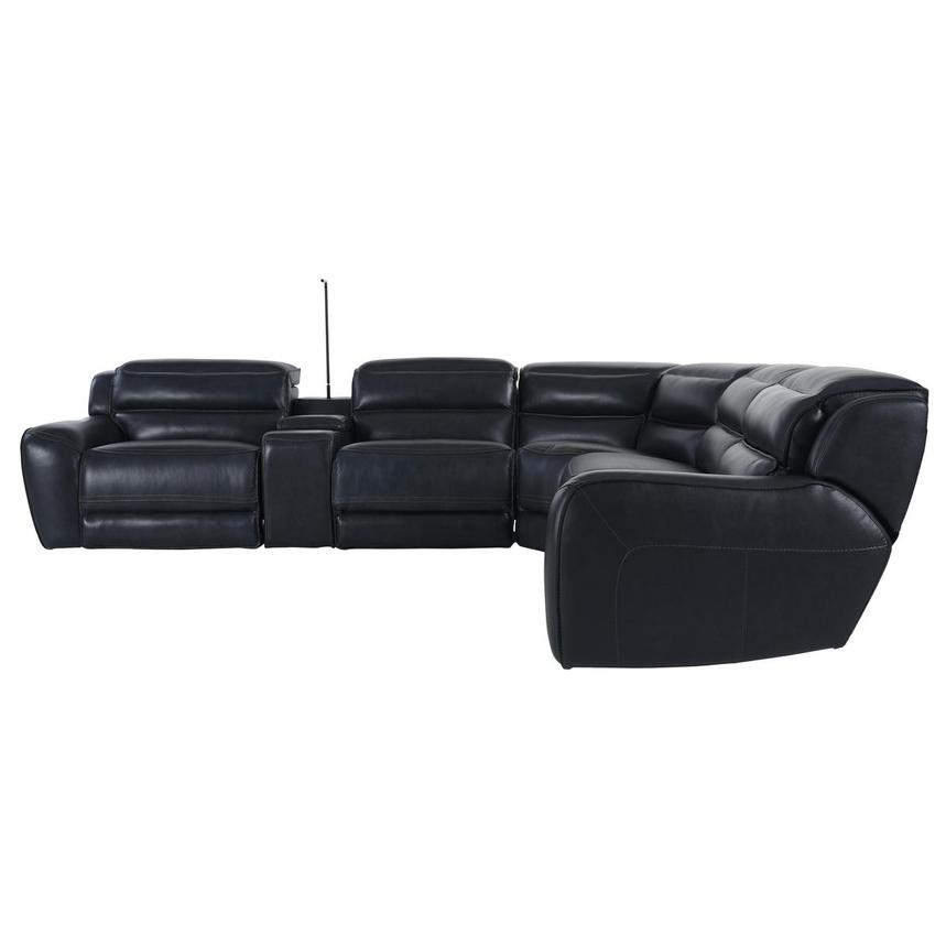 Cosmo ll Blueberry Leather Power Reclining Sectional with 6PCS/2PWR  alternate image, 4 of 19 images.