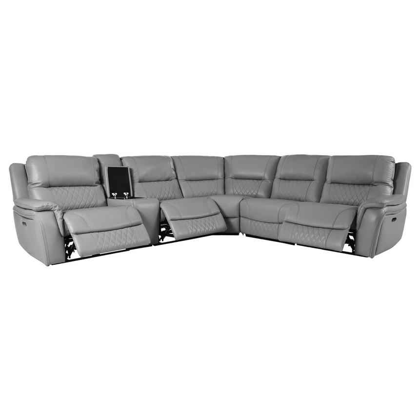 Ivone Leather Power Reclining Sectional with 6PCS/3PWR  alternate image, 2 of 17 images.
