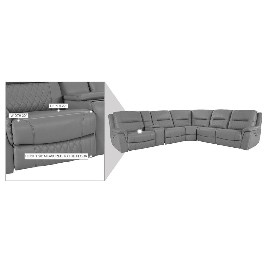 Ivone Leather Power Reclining Sectional with 6PCS/3PWR alternate image, 17 of 17 images.
